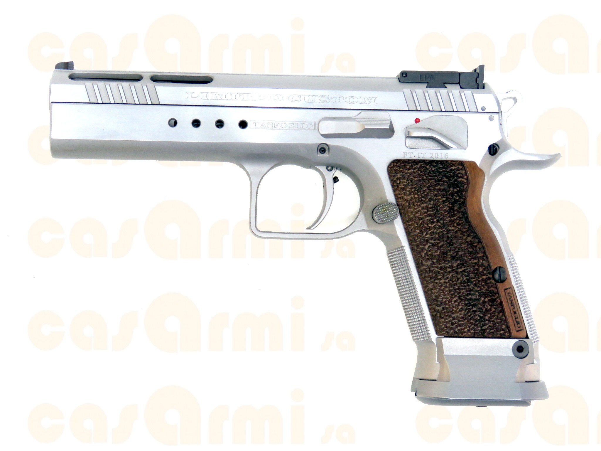 Tanfoglio mod. Limited Custom HC cromata, con valigetta, fodero e secondo caricatore 9 Para